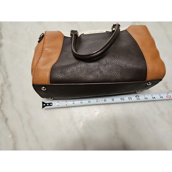 Woman's Handbag Brown/Tan, Zip Closure, Double Handles, Outer Pockets - Picture 8 of 9